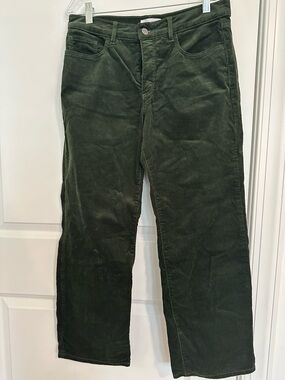 LOFT Wide Leg Corduroy Pants in Deep Green